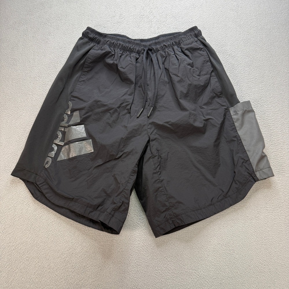 Adidas Performance Shorts Mens S Black Grey Nylon Athletic Gym Training Active